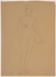 Desenho, Nu feminino em pé, 1850-60
