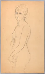 Desenho, Nu feminino em pé, 1860-70