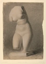 Desenho, Torso feminino de um gesso, 1840
