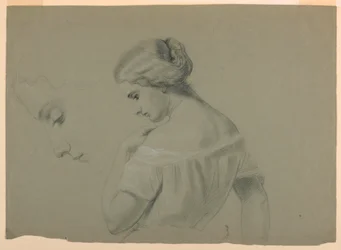 Desenho, Perfil da cabeça de uma mulher a, 1840-70