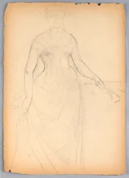 Desenho, Esboço para um retrato de Bella Worsham, 1878