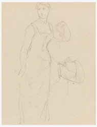 Desenho, Esboço para um retrato de Bella Worsham, 1878