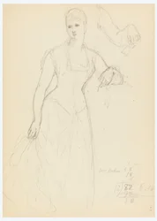 Desenho, Esboço para um retrato de Bella Worsham, 1878