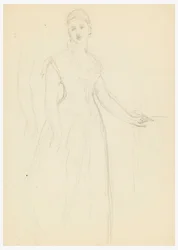 Desenho, Esboço para um retrato de Bella Worsham, 1878