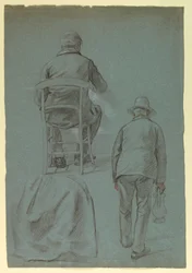 Desenho, saia drapeada para a Sra. Sheppard Gandy, 1859