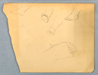 Desenho, Estudos do pé esquerdo de uma criança, 1845-55