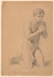 Desenho, Estudo para a "Comunhão dos Doentes", 1844