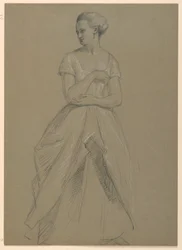 Desenho, Estudo para "Receção a Martha Washington", 1860