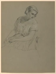 Desenho, Estudo para "Receção a Martha Washington", 1860