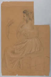Desenho, Estudo para "Titian Showing", 1872