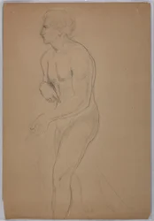 Desenho, Estudo para "Tribute Money", julho de 1852