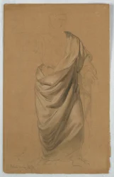 Desenho, Estudo para "Tribute Money", julho de 1852