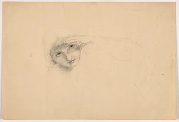 Desenho, Mulher a proteger os olhos, ca. 1844