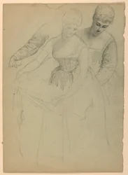 Desenho, Mulher de pé, separada, 1860