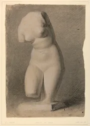Torso feminino de gesso