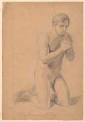 Figura masculina nua, estudo para "Comunhão dos Doentes"