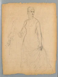 Esboço para retrato de uma mulher em pé