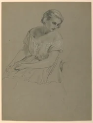 Estudo da Mulher Sentada para "The Republican Court" (Dia de Recepção de Lady Washington)
