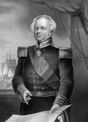 Almirante Thomas Dundas d1841, oficial da Marinha Britânica das Guerras Napoleônicas, 1857.
