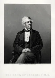 George William Frederick Howard, 7º Conde de Carlisle, político e estadista britânico, c1880.