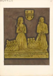 Placa de latão para Richard Amondesham e a sua esposa Katherine, Ealing Church