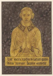 Prato de latão para Robert Lellee da Igreja Hayes