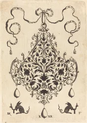 Pingente Grande, Design de Folhagem Ornamental