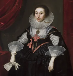 Detalhe do retrato de Elizabeth Cavendish, 1624