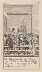 Folha 6 da série para o ensaio «A história da revolução da América do Norte», de M. C. Sprengel.