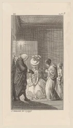 Lady Vincent, acompanhada por Lady Brunk, Whitefield e um clérigo, entra