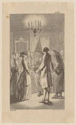A Srta. West, no quarto de Comus, aceita o acordo matrimonial, página 16 de «Vida, Observações e Opiniões de Johann Bunkel»
