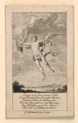 Desejo de Ano Novo para a Alemanha, Ilustração para "Königl: Grosbrit [anian] calendário genealógico para o ano 1780 Lauenberg por J.G. Berenberg"