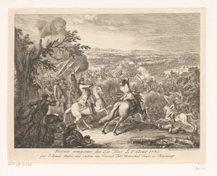 Overwinning van generaal Roemjantsev tijdens de Slag bij Cahul, 1770
Vitória sobre os turcos em 1 de Agosto de 1770 pelo exército russo sob o comando do General Marechal de Campo Conde Romanzoff (título sobre o objecto)