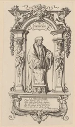 Gravura de frontispício para o «Elogio da Loucura» de Erasmo