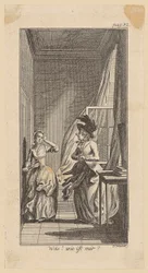 Gravura de cobre da capa de «Lebensläufe», de Hippel, segundo volume, terceira parte