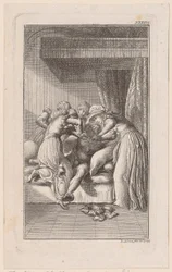 Gravura de cobre da capa do livro «Sagen der Vorzeit», de Veit Weber, terceiro volume