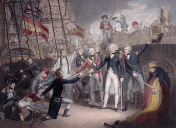 Almirante Nelson Recebendo a Espada do Almirante Espanhol, Batalha de São Vicente