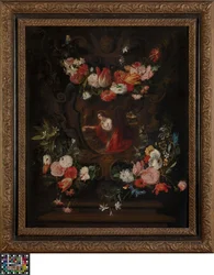 Coroa de flores com Maria Madalena