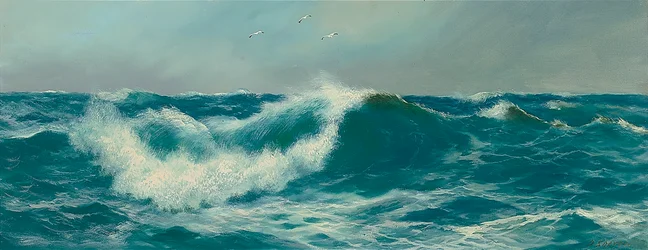 Ondas (óleo sobre tela)
