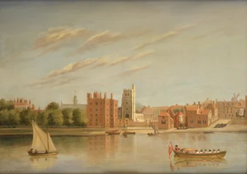 Lambeth Palace from the Thames, c.1790 (óleo sobre tela)