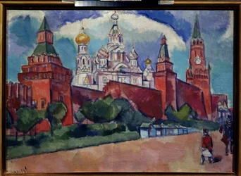 Praça Vermelha com a Catedral de São Basílio em Moscovo, por volta de 1910 (óleo sobre tela)