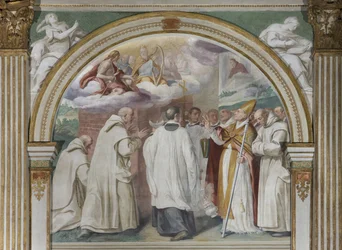 Saint Hugh fundador do primeiro mosteiro cartuxo, 1629