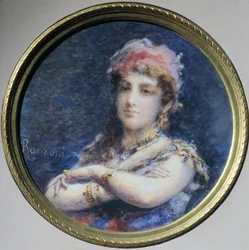Retrato da princesa Troubetzkoy, de Daniele Ranzoni (1843-1889), aquarela