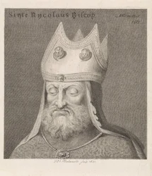 Retrato de um bispo Sinte Rycolaus Biscop (título no objeto)