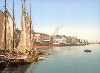 Vista de Havnegade, Copenhaga, pub. 1900