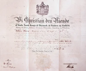 Patente assinada por Christian IX da Dinamarca que nomeou William Keswick como cônsul dinamarquês em Hong Kong, China, 1880