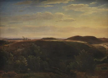 A costa da Jutlândia vista de Mølleknap Hills em Funen