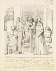 Dante Desenhando um anjo no primeiro aniversário da morte de Beatrice, 1848-9