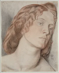 Fanny Cornforth, Study for &39;Fair Rosamund&39;, 1861 (giz colorido sobre papel)