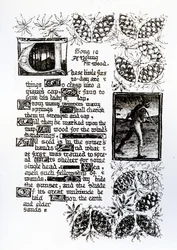 Texto luminoso da sequência do soneto de Rossetti, "House of Life", c.1880